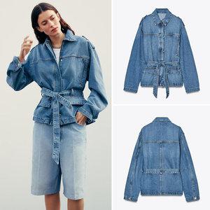 ZARA 자라 봄 TRF 벨트 디테일 데님 점퍼 8197072 443