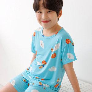 남아 잠옷 키즈 주니어 버블티도그 쿨냉감 반팔 세트