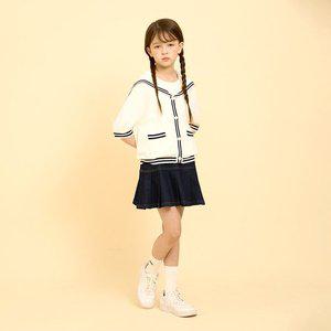 [인디고뱅크키즈][50%+추가8%]데님 플리츠 스커트 IKWH24151