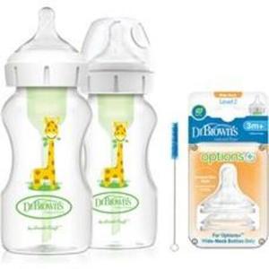 닥터브라운 데코 PP 젖병 270ml 2p + 2단계 젖꼭지 2p 세트