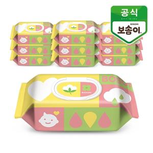 [깨끗한나라]보솜이 퍼스트스킨 아기물티슈 캡 70매 10개