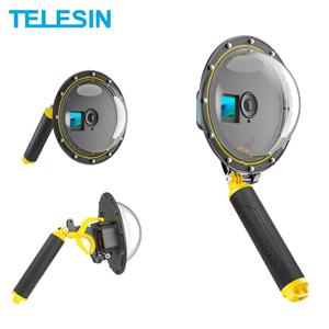 DJI OSMO Action 4 3용 TELESIN 돔 포트 DJI OSMO 액션 카메라용 플로팅 핸들 그립 Bobber가 있는 방수 하