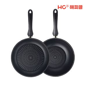 HC해피콜 Titanium IH 인덕션 후라이팬 2종세트 (팬28cm+웍28cm)