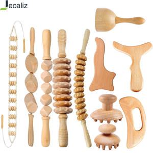 목제 테라피 마사지 세트 통증 마데로테라피 체내 셀룰라이트 방지 바디 슬리밍 구아샤 등 마사지기 2 개 4 6