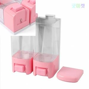 굿마켓 세정제 디스펜서 2구 500ML 물비누케이스 벽걸이디스펜서