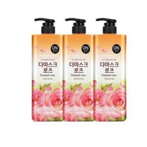 온더바디 플라워 바디워시 900ml X 3개 다마스크 로즈