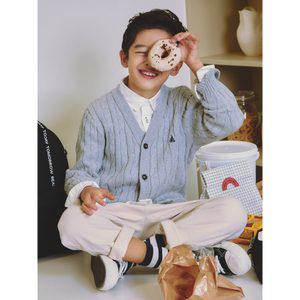 [BEANPOLE KIDS][Essential] 면 케이블 가디건  라이트 그레이(BI415AUE12)