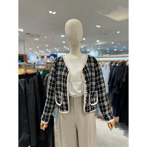 [파프리카](광주신세계)페미닌 체크 진주 자켓 NJ1JK301