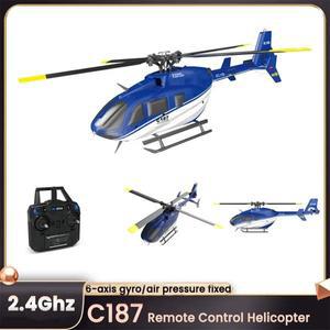 에어울프 헬리캠 헬리건 에일러론리스 RC 헬리콥터 C187 EC135 2.4Ghz 4CH 6 축 자이로 고도 유지 리모컨