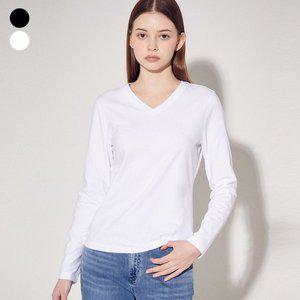 갤러리아 GUESS Jeans S/S [여성] YP1K9452 촉촉스판 브이넥 긴팔티