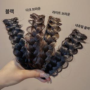 온리정 꽈배기 머리띠 땋은 벼머리 가발 머리띠