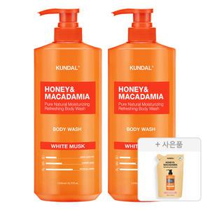 쿤달 네이처 바디워시, 화이트머스크, 1058ml, 2개 + 증정(바디워시 리필팩, 베이비파우더, 400ml)
