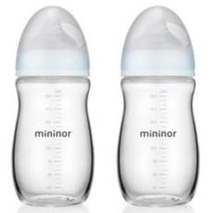 미니노어 스마트 유리 젖병 트윈팩, 투명, 240ml, 2개