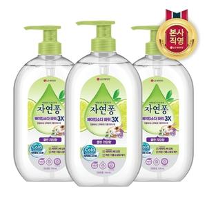 자연퐁 베이킹소다파워 3X 클린 라임향 용기 735ml x 3개