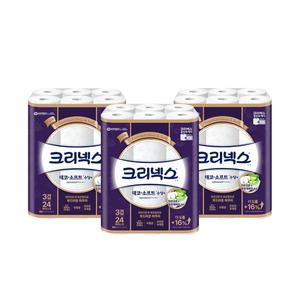 크리넥스 3겹 데코&소프트 수딩 + 27m, 24롤, 3개