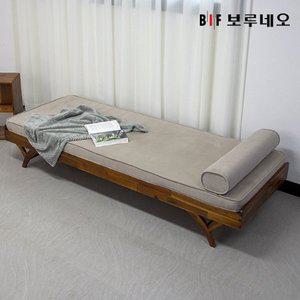 [기타][보루네오]앳홈 스콧 원목 아쿠아텍스 데이베드 소파베드+매트+원형쿠션1개