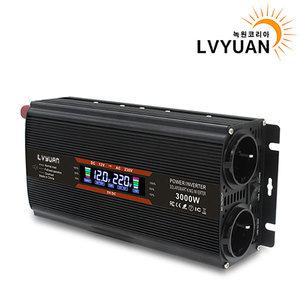 녹원 차량용 LCD 인버터 유사계단파 3000W 220V 60hz 한국형 KC인증