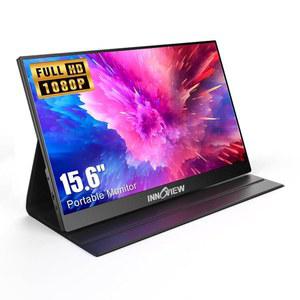 INNOVIEW 휴대용 모니터, 노트북, 데스크탑, 맥북제품 호환, 휴대폰, 태블릿, PS5 /4, XBOX 호환용, 스위치, 보호 케이스가 포함된 내장 스피커용 15.6인치 FHD 1080P 표준 HDMI USB C 세컨드 외장 모니터