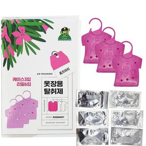 옷장용 탈취제 로즈마리 케이스3p 리필6p 방향제 냄새 제거제 방향제