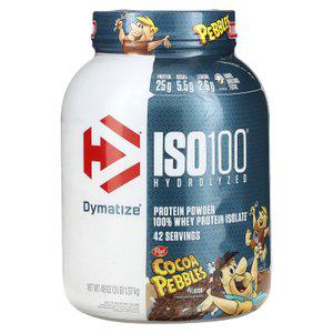 Dymatize ISO100 가수분해 100% 분리유청단백질 코코아 자갈 1.37kg(3lbs)