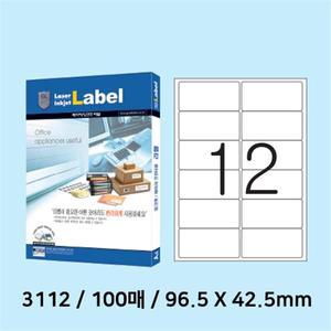 예현 전산라벨 100매 code 3112 96.5x42.5mm 12칸