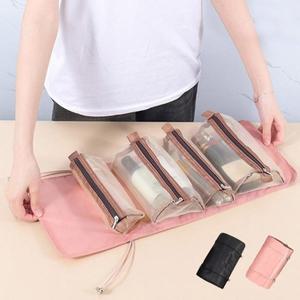 여성 4in1 분리형 메쉬 롤업 화장품 파우치