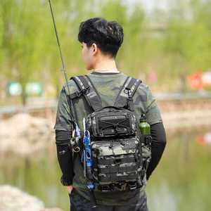 루어케이스 새로운 듀얼 숄더 루야 가방 다기능 낚시 태클 백 로드 야외 위장 대각선 스트래들