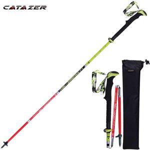 스키 폴 접이식 탄소 섬유 조절식 스틱 1 개 Alpenstock 텔레스코픽