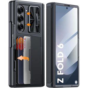 3844625 스마트폰 케이스 갤럭시 Z 폴드 6 RFID 지갑용 카드 홀더 힌지 커버 카메라 충격 방지 실리콘 보호
