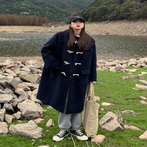 여성 떡볶이 코트 2021년 가을겨울 블루종 모직 코트 차이나핏에 도톰한 헵번 스타