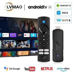 크롬캐스트 리얼리티 스마트 TV 스틱 HD 안드로이드 14 Q8 전능 H313 WIFI6 4K 구글 음성 HDMI 무선 휴대용 미니