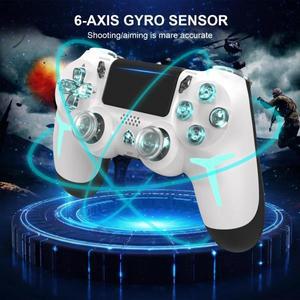 [누리음향]GAMINJA RGB 라이트 무선 게임 컨트롤러 PS4 PS3 콘솔 컴퓨터 PC LED 블루투스 패드 6 축 자이로