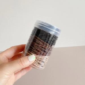 (보리별) 대용량 머리끈 짱짱한 여자 로우번 포니테일 고무줄 남자 머리끈 100p
