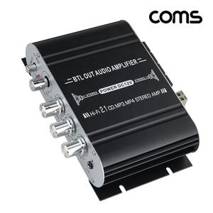 Coms Hi-Fi 2.1채널 오디오 앰프 우퍼 2.1CH 사운드 Amplifier 20Wx2 40W서브음향 블랙 검정 용품 스피커
