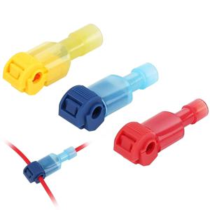 40Pcs(20Set) T 모양 전기 케이블 커넥터 빠른 스플 라이스 잠금 와이어 터미널 압착 전선 커넥터