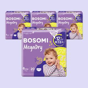 보솜이 메가드라이 팬티형 점보형 공용 20개입 × 4팩