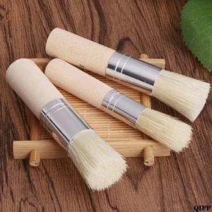 3Pcs 나무 스텐실 강모 브러쉬 세트 템플릿 유화에 대 한 라운드 머리 수채화 그림 프로젝트 DIY 미술 공예 프로젝트