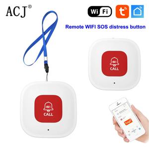 ACJ WiFi 비상 통화 버튼 스마트 TUYA SOS 간병인 호출기 전화 경고 송신기 노인 환자를위한 비상 통화 버튼