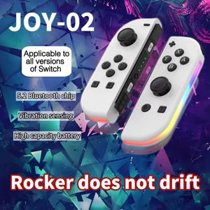 BT 5.2 무선 컨트롤러 RGB LED 스위치 Nintendo Switch/Lite/Oled JoyCons 게임 패드 용 L/R 조이패드 이중 진동이있는 조이스틱