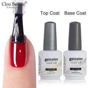 Clou Beaute No Wipe 탑 코트 베이스 코트 UV 젤 네일 아트 팁 매니큐어 젤 매니큐어 컬러 젤 폴리쉬