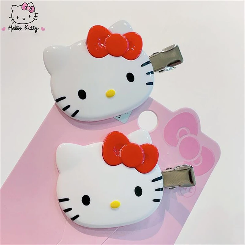 Kawaii Sanrio 헬로 키티 머리핀 소녀 장식품 애니메이션 액세서리 만화 Headrope Scrunchies 헤어 서클 머리 장식 헤어 선물