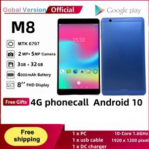 8인치 10코어 3GB RAM 32GB ROM 4G 전화 통화 안드로이드 10 태블릿 PC MTK6797 듀얼 카메라 2*SIM 카드 슬롯