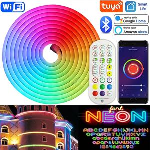 108Led/M USB RGB Led 네온 스트립 빛 스마트 Tuya Wifi 블루투스 Diy 유연한 리본 5V 방수 1M/2M/3M/5M 네온 로프 조명