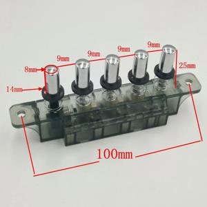 레인지 후드용 5위치 플러그인 버튼 스위치 주방 후드용 5위치 실버 스위치 250VAC 4A 112 x 21 x 41mm
