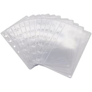 12PCS 미니 A7 A6 A5 바인더 포켓 클리어 바인더 파우치 지퍼가 없는 현금 예산 바인더 봉투 탑 오픈 슬리브 페이지 프로텍터