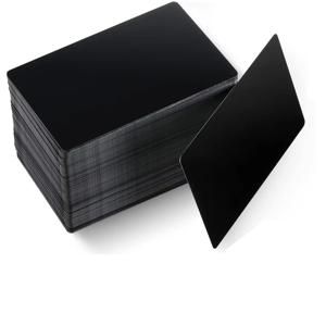 100pcs 금속 조각 공백 다목적 알루미늄 0.2mm 두께 명함 공백 조각사 레이저 조각 DIY 카드