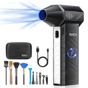 THERAGUN X3울트라 터보 제트 팬, 미니 핸드헬드 180000 자동차 건조기/PC/가정/실외 공기 송풍기용 RPM 강력한 압축 공기 먼지떨이