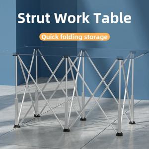 ALLSOME 스트럿 작업 테이블 스테인레스 스틸 휴대용 작업 Sawhorse 지원 빠른 텔레스코픽 작업대 목공 도구