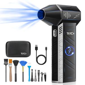 업데이트된 버전 X3Ultra 터보 제트 팬, 미니 핸드헬드 160000 자동차 건조기/PC/가정/공기 송풍기용 RPM 강력한 압축 공기 먼지떨이