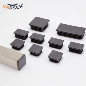 15x15mm-50x100mm 검정색 블랭킹 엔드 캡 가구 다리 튜브 파이프 삽입 플러그 직사각형/사각형 먼지 스토퍼